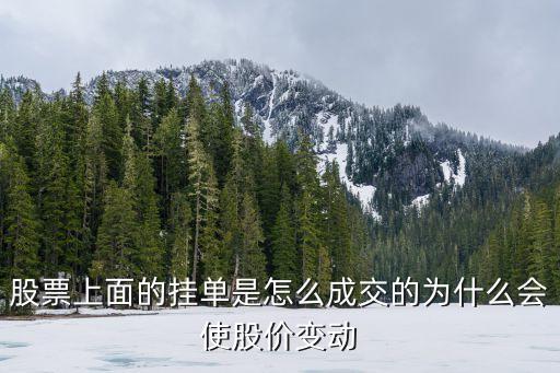 股票上面的挂单是怎么成交的为什么会使股价变动