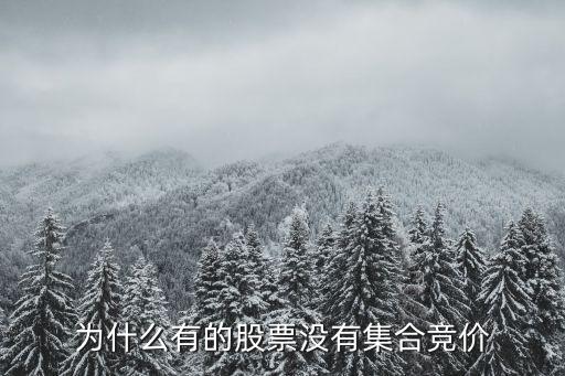 为什么有的股票没有集合竞价