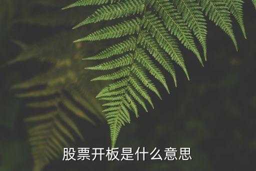 股票什么叫开板再走，股票开板的介绍