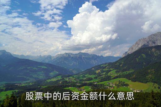 股票中的后资金额什么意思