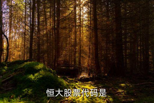 恒大股票代码是