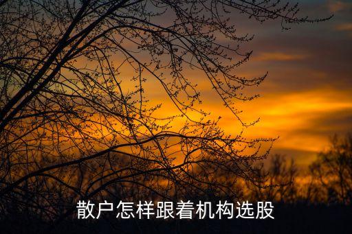 散户怎样跟着机构选股