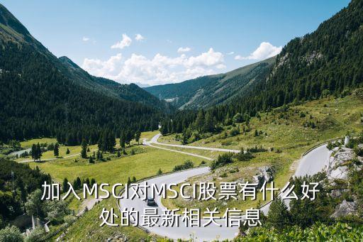 股票mscl是什么意思，加入MSCI对MSCI股票有什么好处的最新相关信息