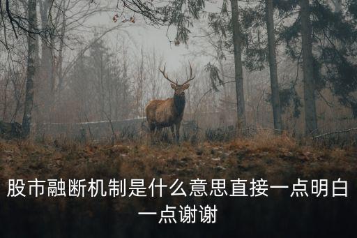 股市融断机制是什么意思直接一点明白一点谢谢