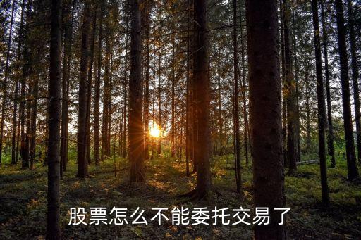 股票怎么不能委托交易了