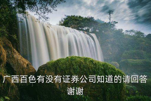 广西百色有没有证券公司知道的请回答谢谢