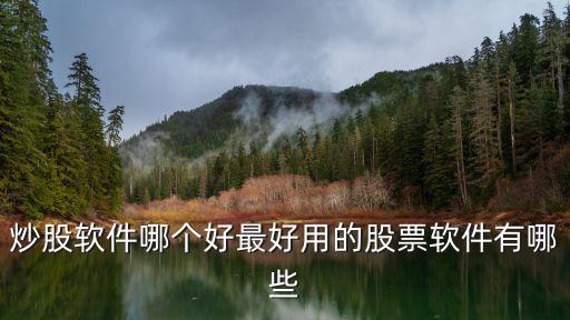 炒股软件哪个好最好用的股票软件有哪些