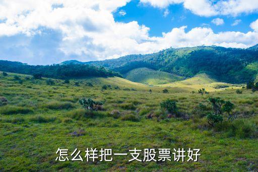 怎么样把一支股票讲好