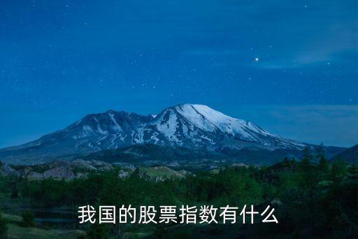 我国的股票指数有什么