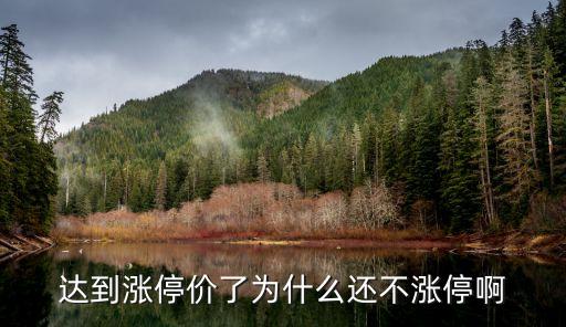 达到涨停价了为什么还不涨停啊
