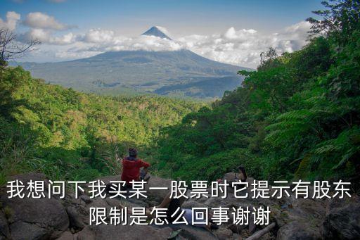 我想问下我买某一股票时它提示有股东限制是怎么回事谢谢