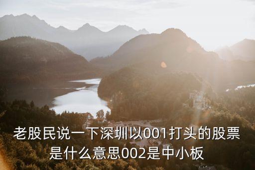 老股民说一下深圳以001打头的股票是什么意思002是中小板