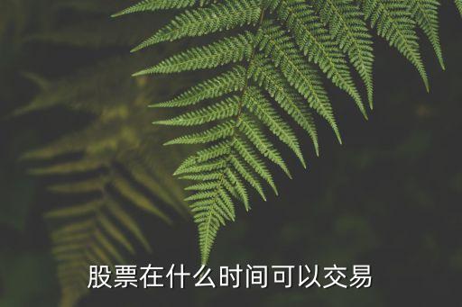 交行股票什么时候能交易，股票什么时候才可以交易