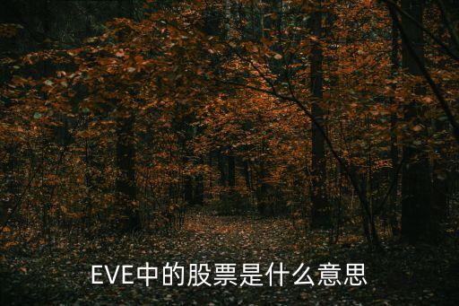 EVE中的股票是什么意思