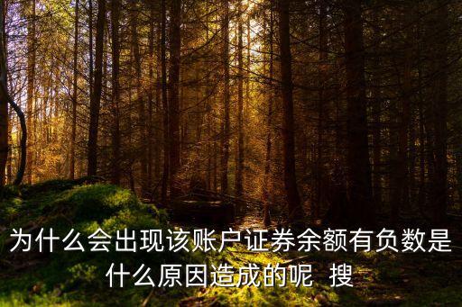 为什么会出现该账户证券余额有负数是什么原因造成的呢  搜
