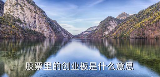 股票中的创业板是什么，股票中的创业板是什么意思