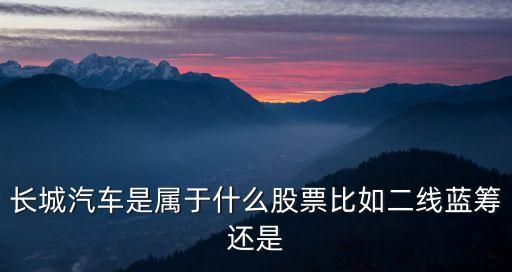 长城汽车是属于什么股票比如二线蓝筹还是