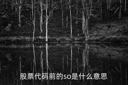 股票代码前的so是什么意思