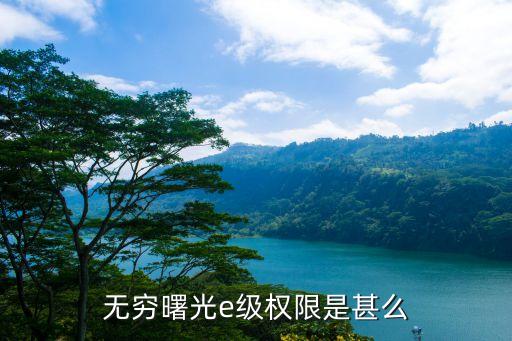 无穷曙光e级权限是甚么