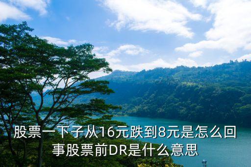 股票一下子从16元跌到8元是怎么回事股票前DR是什么意思