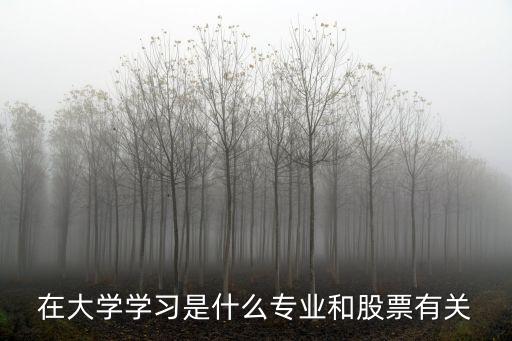在大学学习是什么专业和股票有关