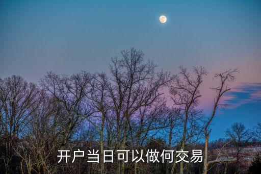 开户当日可以做何交易