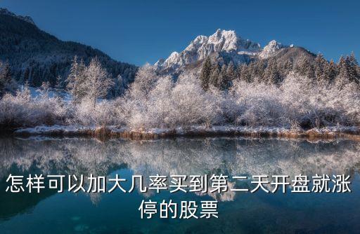 怎样可以加大几率买到第二天开盘就涨停的股票