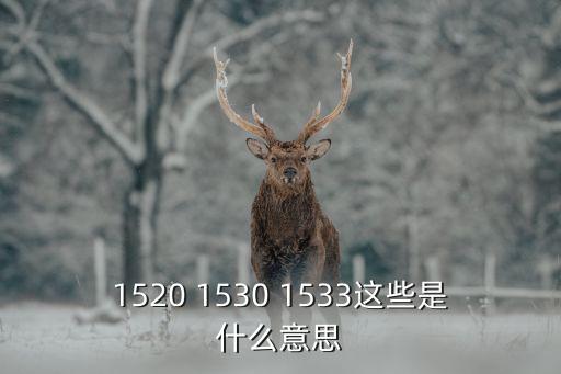1520 1530 1533这些是什么意思