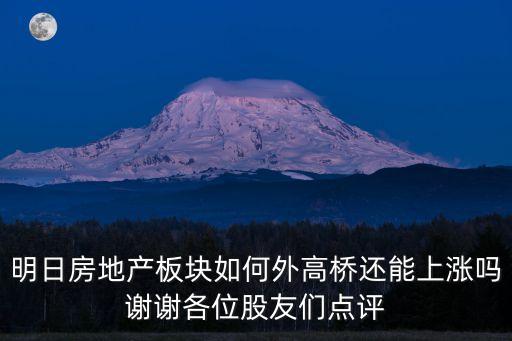 明日房地产板块如何外高桥还能上涨吗谢谢各位股友们点评
