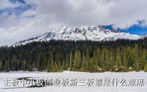 主板中小板创业板新三板都是什么意思