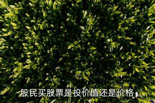 股民买股票是投价值还是价格