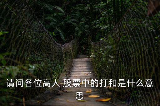 请问各位高人 股票中的打和是什么意思