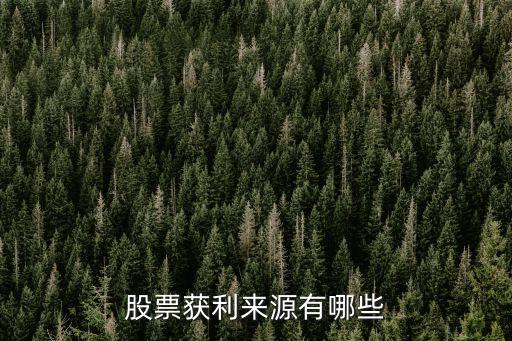 股票获利来源有哪些