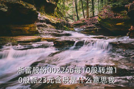 浙富股份002266每10股转增10股派23元含税是什么意思我