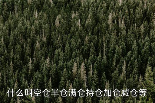 什么叫空仓半仓满仓持仓加仓减仓等