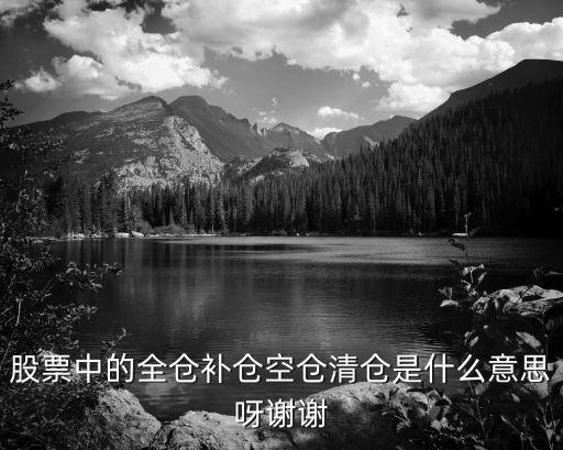 股票中的全仓补仓空仓清仓是什么意思呀谢谢