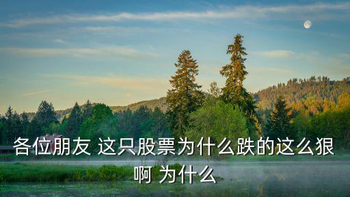 各位朋友 这只股票为什么跌的这么狠啊 为什么