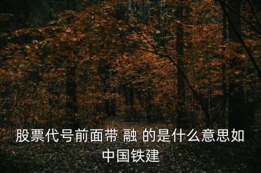 股票代号前面带 融 的是什么意思如中国铁建