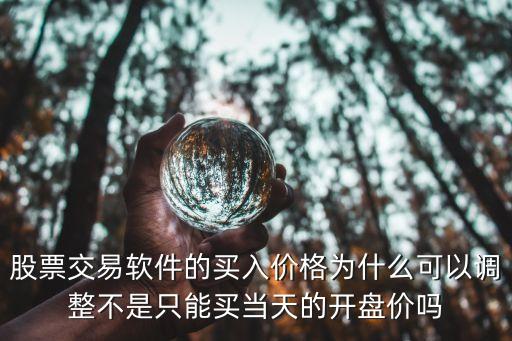 股票购买为什么设置购价，为什么可以修改股票买入价格新手