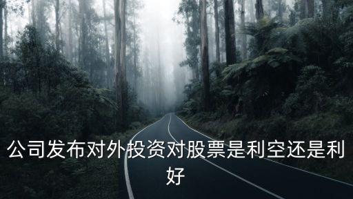 公司发布对外投资对股票是利空还是利好