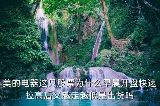 美的电器这只股票为什么早晨开盘快速拉高后又越走越低是出货吗