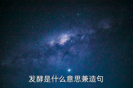 发酵是什么意思兼造句