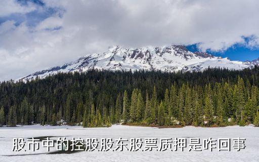 股市中的控股股东股票质押是咋回事