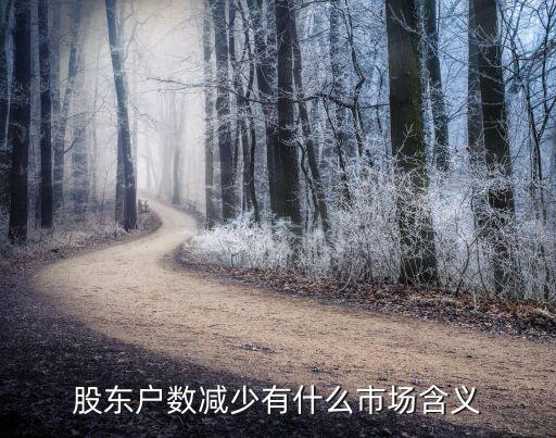 股东户数减少有什么市场含义