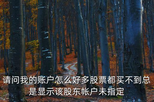 请问我的账户怎么好多股票都买不到总是显示该股东帐户未指定