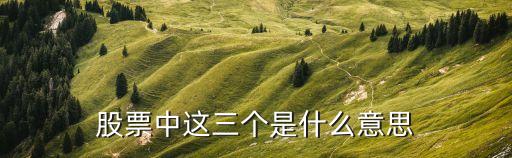 股票中这三个是什么意思