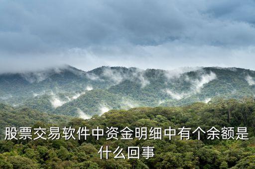 股票交易软件中资金明细中有个余额是什么回事