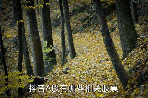 抖音A股有哪些相关股票