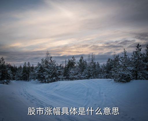 股市涨幅具体是什么意思