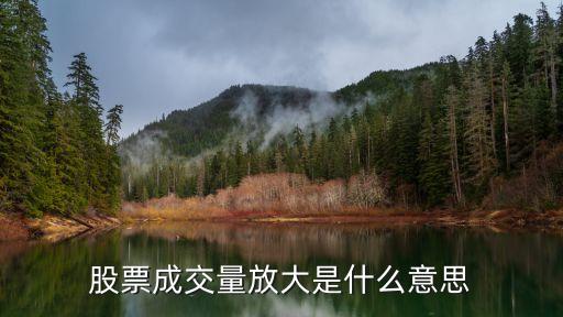 股票成交量放大是什么意思